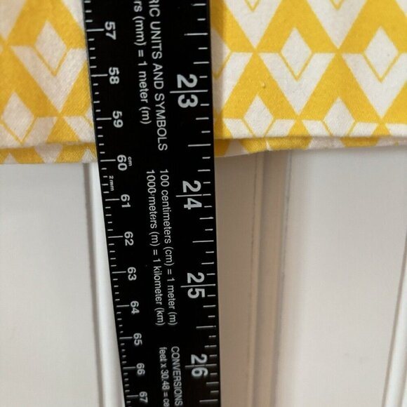 Downeast Womens Small A-line Skirt Yellow White Chevron Pockets Lined Side Zip - Picture 12 of 12